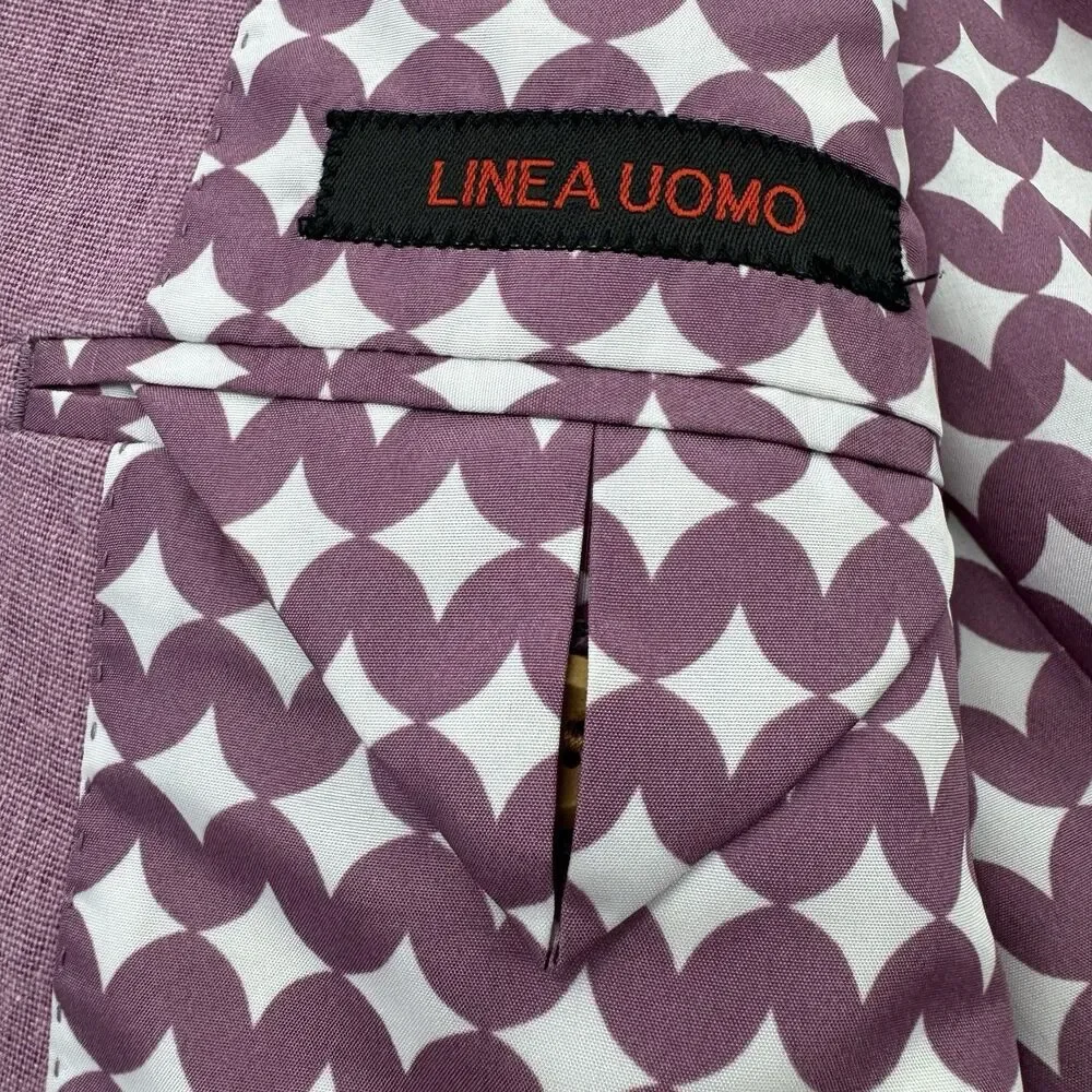 Linea Uomo 44R Dusty Pink Linen Blend Sport Coat Blazer Casual Jacket 44 Regular